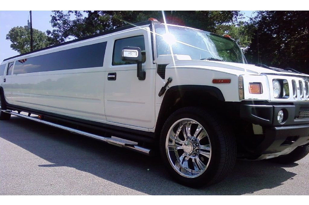 Walsall White Hummer Limo outdoor